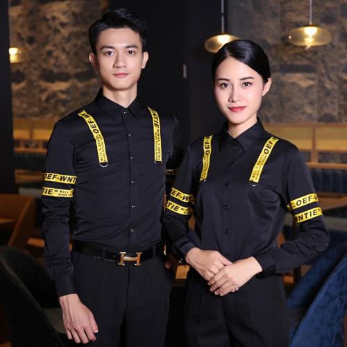 龙丽儿ktv工作服长袖秋冬装夜场酒吧少爷工装酒店餐厅服务员套装