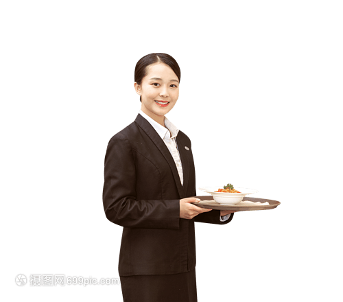 酒店服务员端菜服务